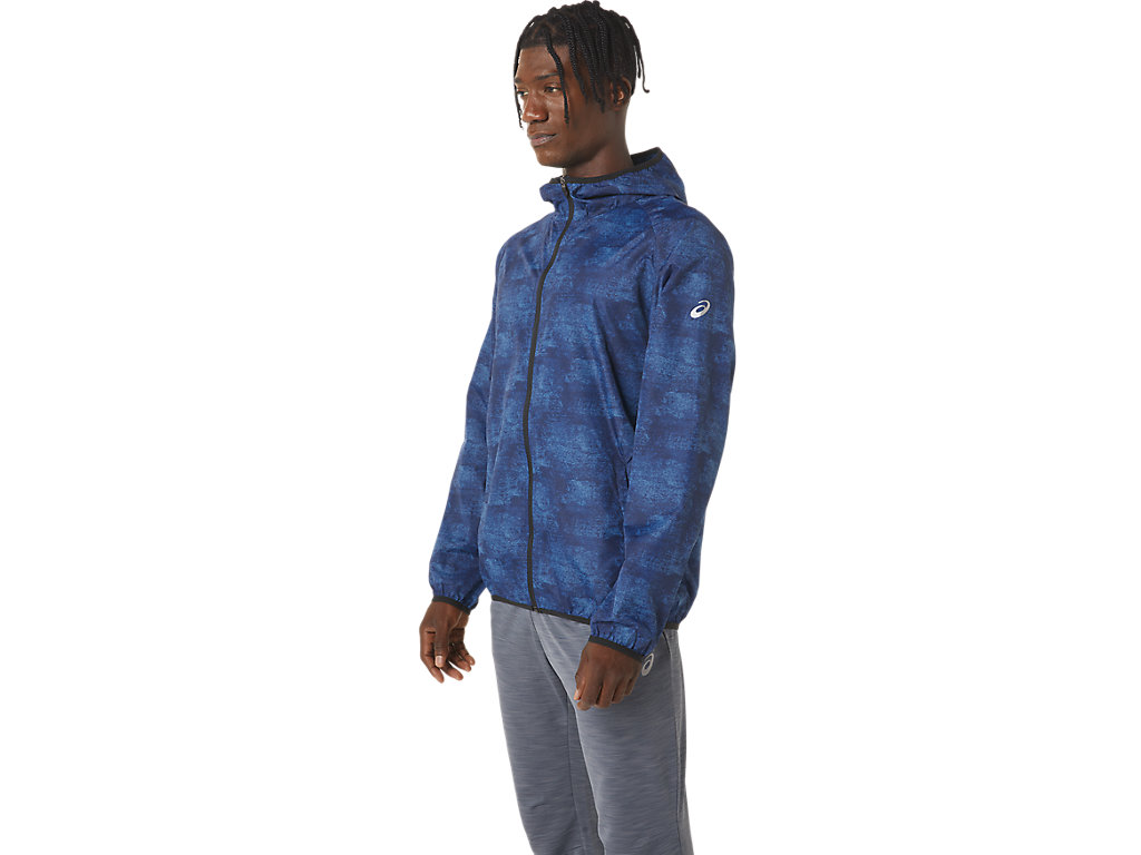 Men's Asics Packable Jackets Blue / Black | 3406-NTUXP