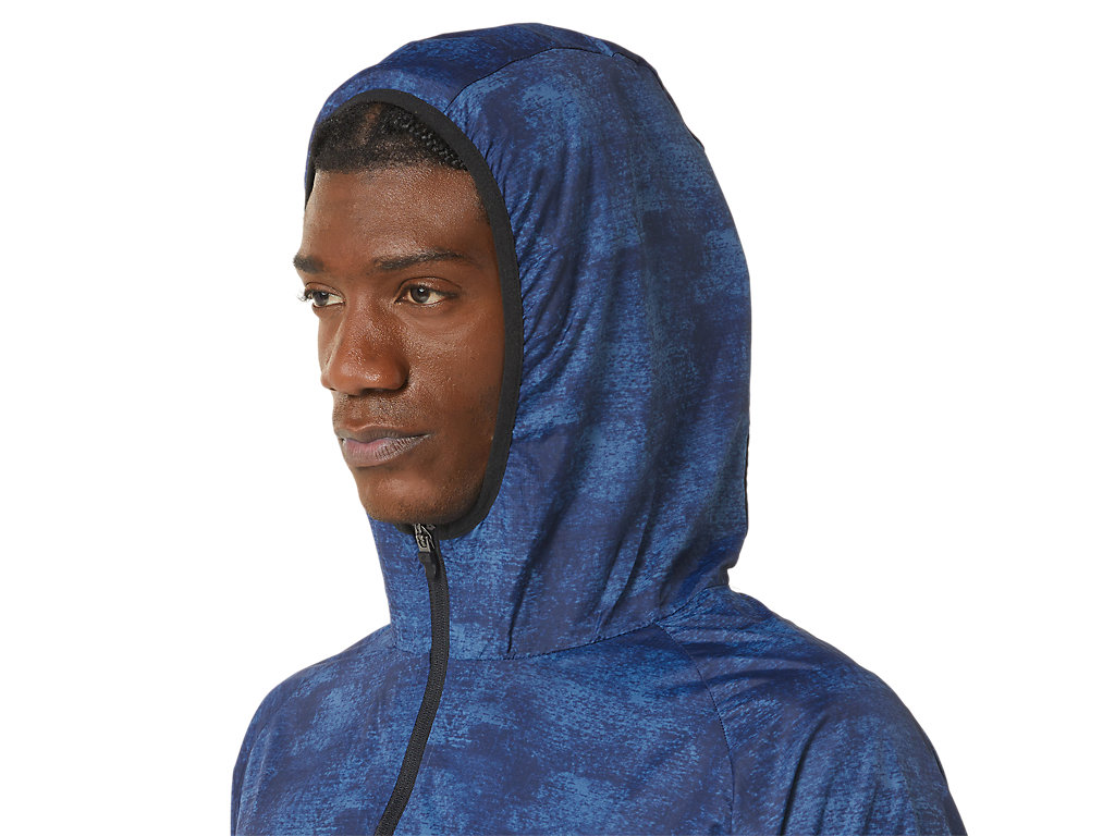 Men's Asics Packable Jackets Blue / Black | 3406-NTUXP