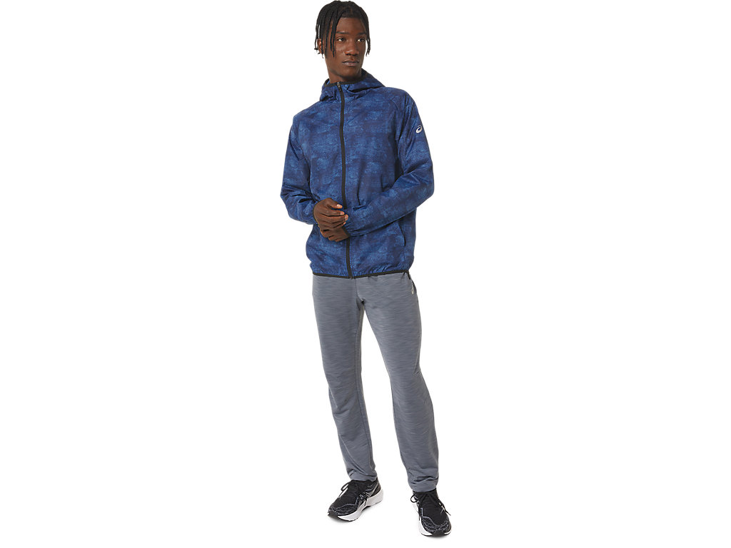 Men's Asics Packable Jackets Blue / Black | 3406-NTUXP