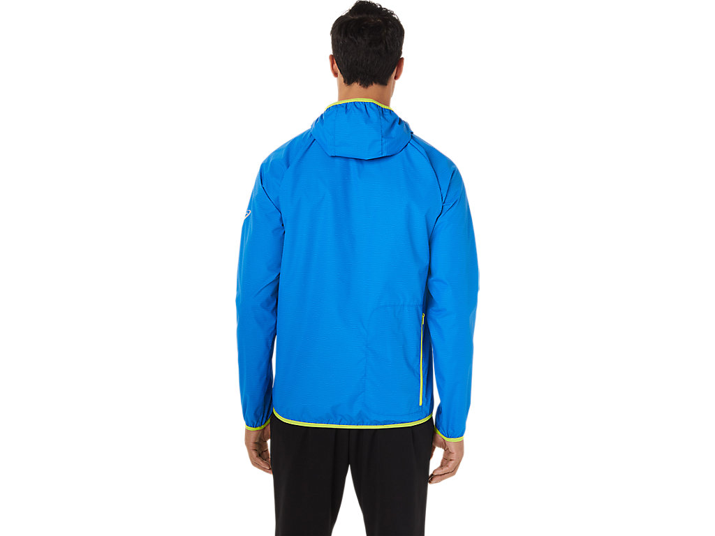 Men's Asics Packable Jackets Blue / Light Green | 2075-OMWRI