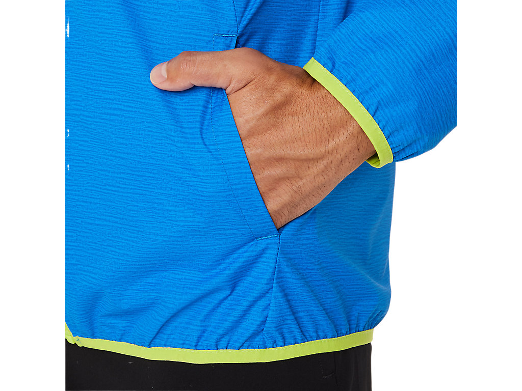 Men's Asics Packable Jackets Blue / Light Green | 2075-OMWRI