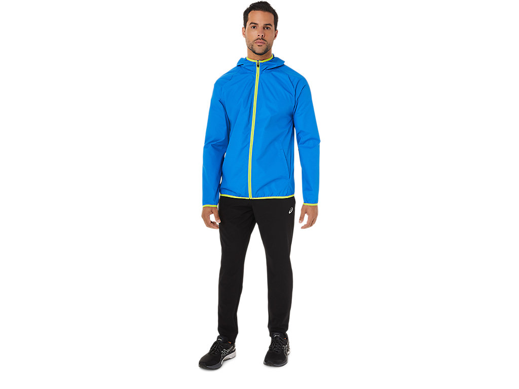 Men's Asics Packable Jackets Blue / Light Green | 2075-OMWRI