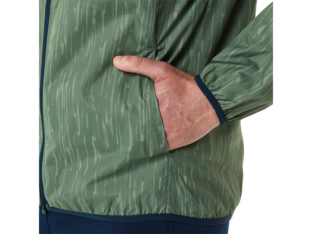 Men's Asics Packable Jackets Green / Blue | 4369-BZMIC