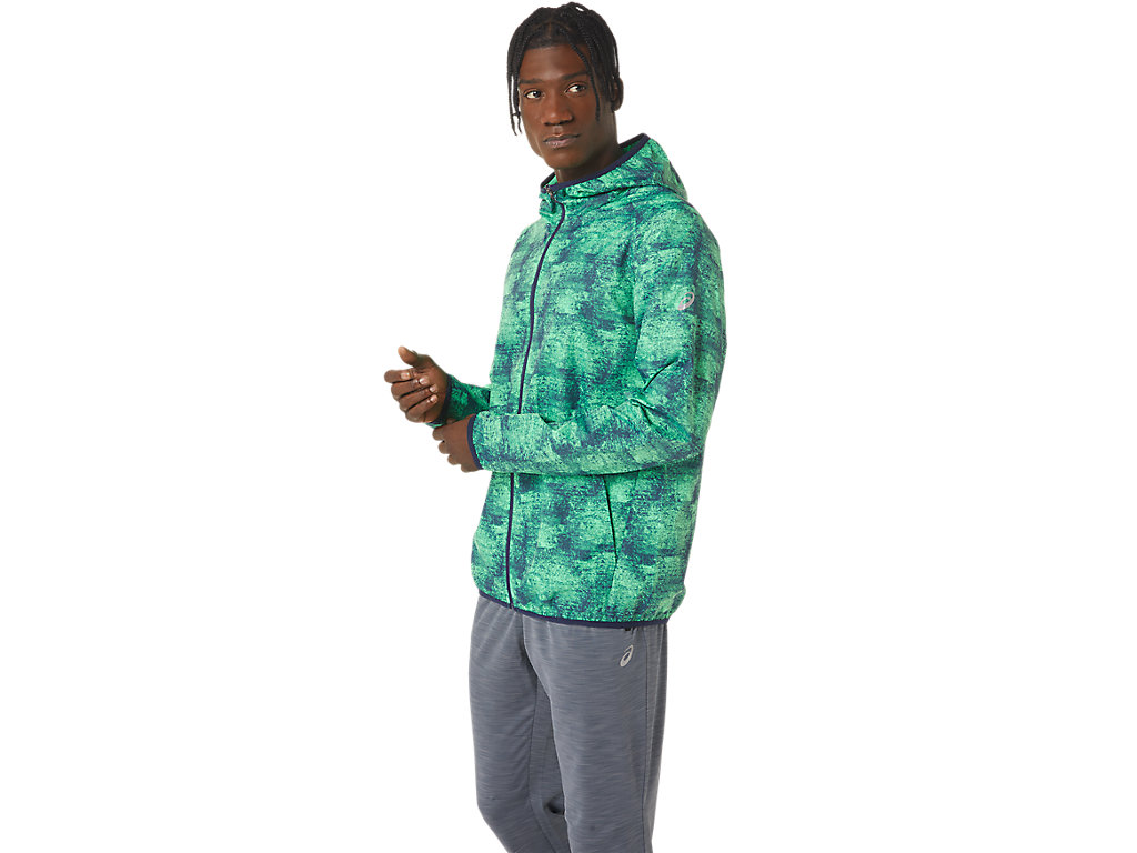 Men's Asics Packable Jackets Green / Navy | 2751-ZEAQP