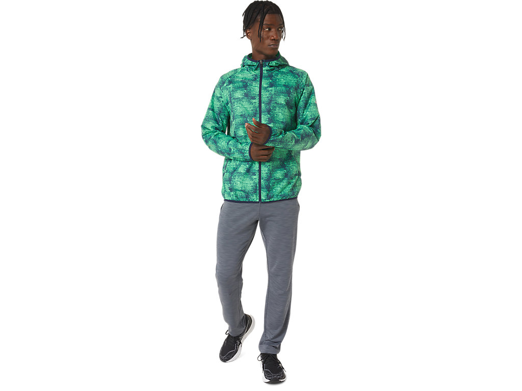 Men's Asics Packable Jackets Green / Navy | 2751-ZEAQP