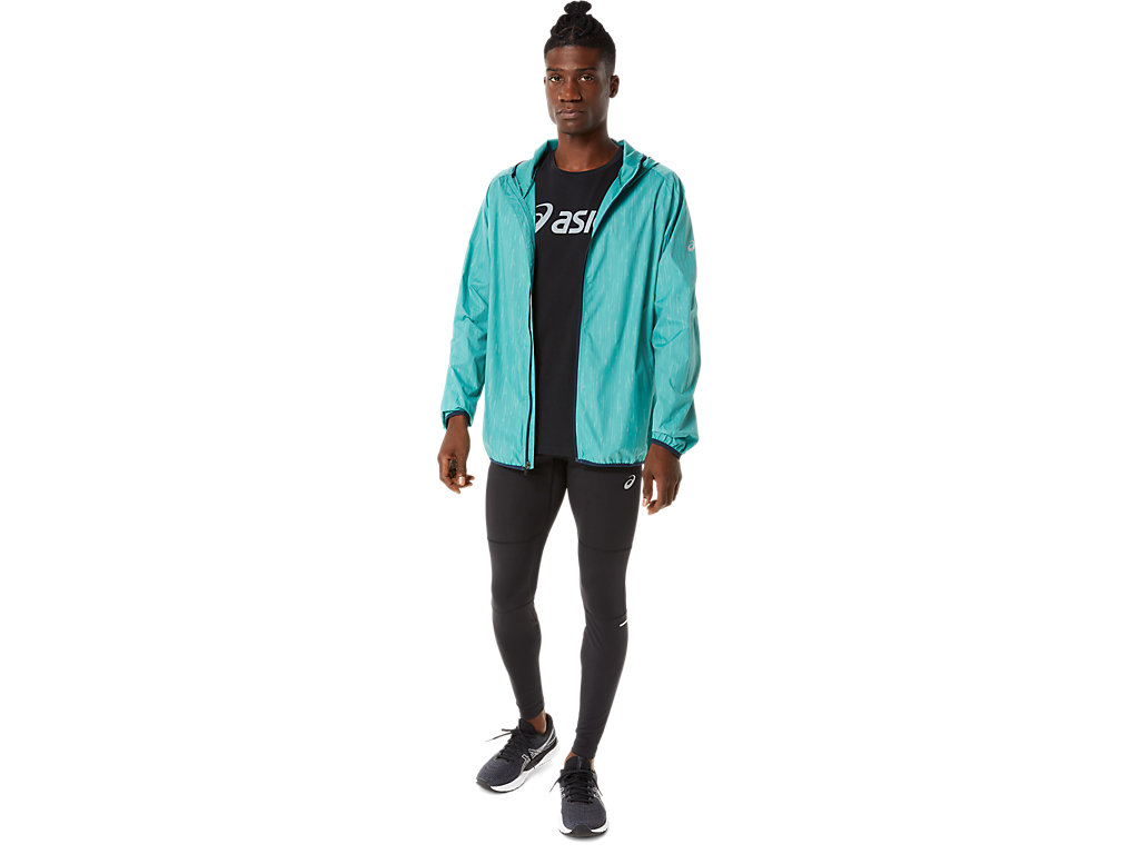 Men's Asics Packable Jackets Olive / Blue | 7295-KTIMW