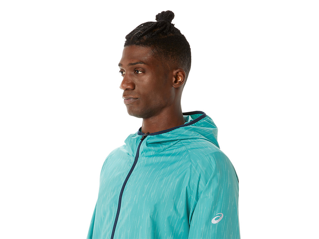 Men's Asics Packable Jackets Olive / Blue | 7295-KTIMW