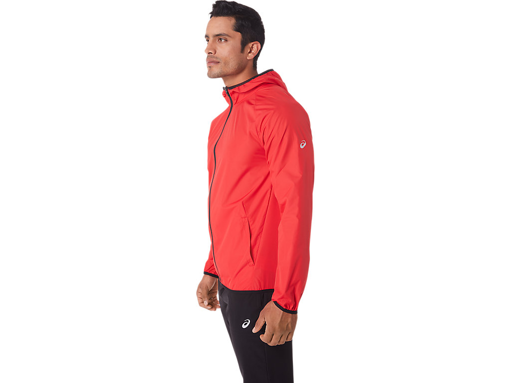 Men's Asics Packable Jackets Red / Black | 7134-IGSBY