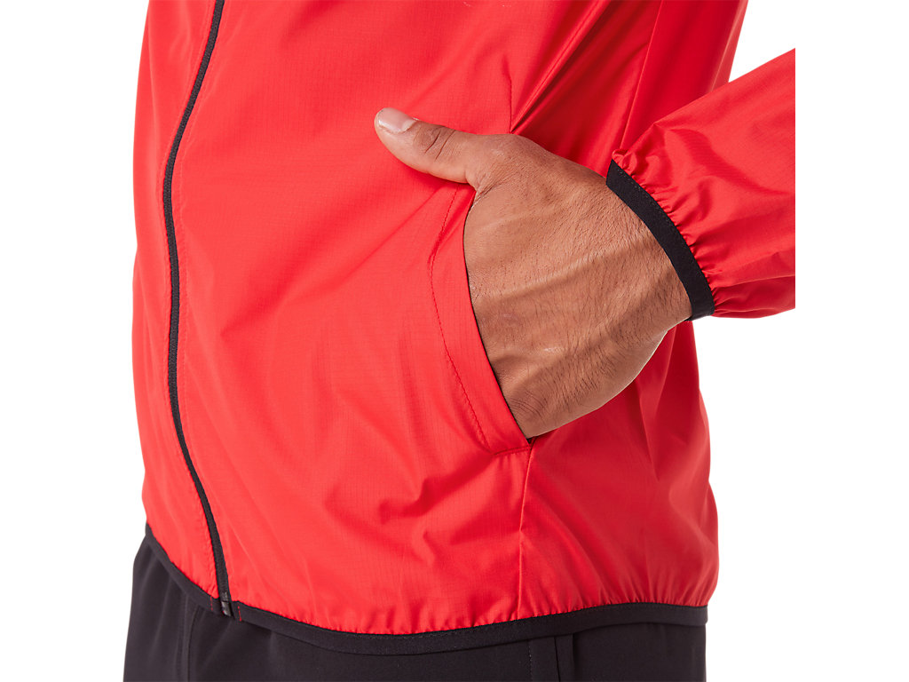 Men's Asics Packable Jackets Red / Black | 7134-IGSBY