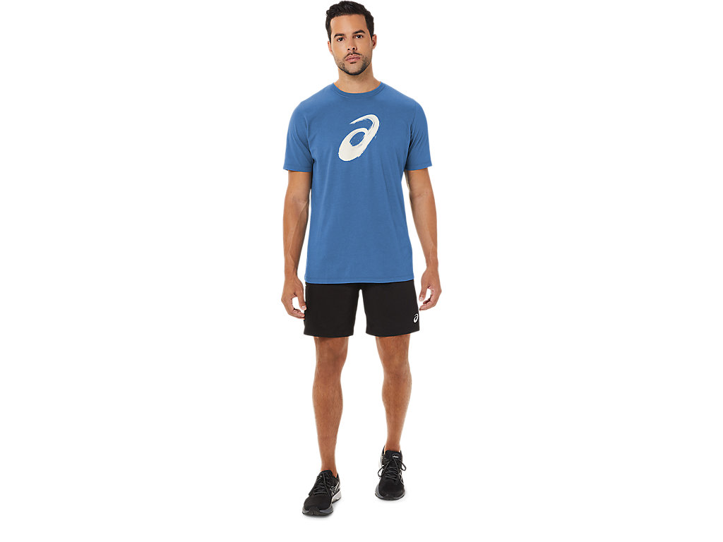 Men's Asics Paintbrush Sleeve Tee T Shirts AZURE | 2614-UMATO