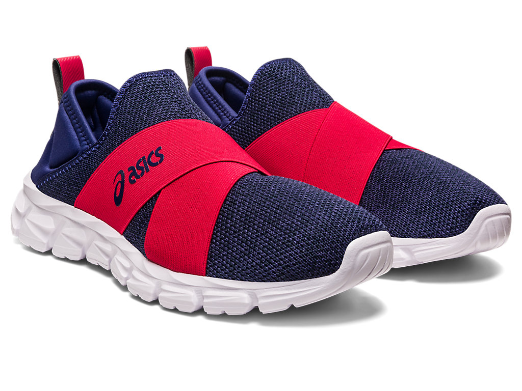 Men's Asics Quantum Lyte Slip-On Sneakers Indigo Blue / Red | 1387-PUEBM