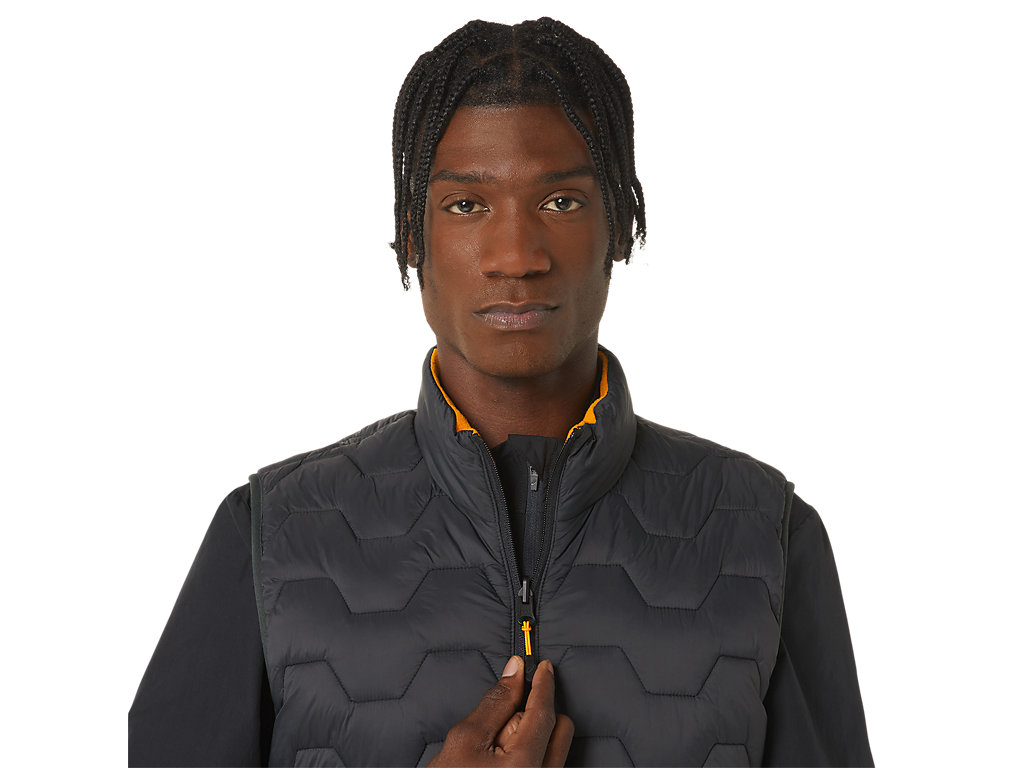 Men's Asics Reverse Ins Vest Jackets Deep Grey | 6297-SDHMO