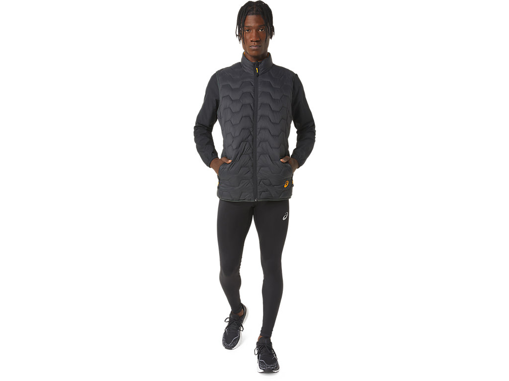 Men's Asics Reverse Ins Vest Jackets Deep Grey | 6297-SDHMO