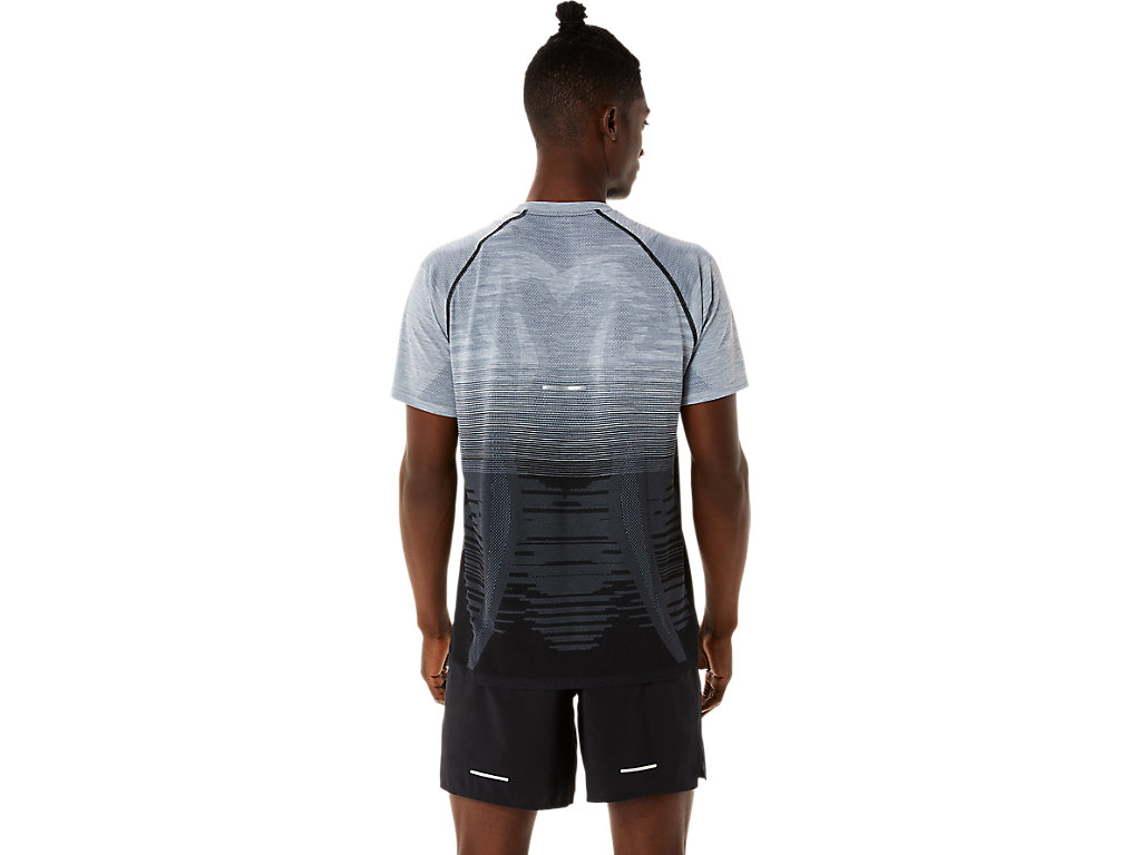 Men's Asics Seamless Sleeve T Shirts Black / Grey | 5420-HTQIF