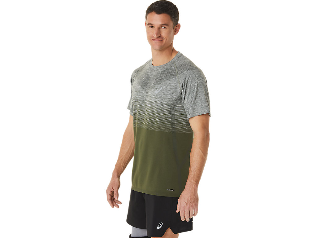 Men's Asics Seamless Sleeve T Shirts Green / Green | 9675-AUKXM