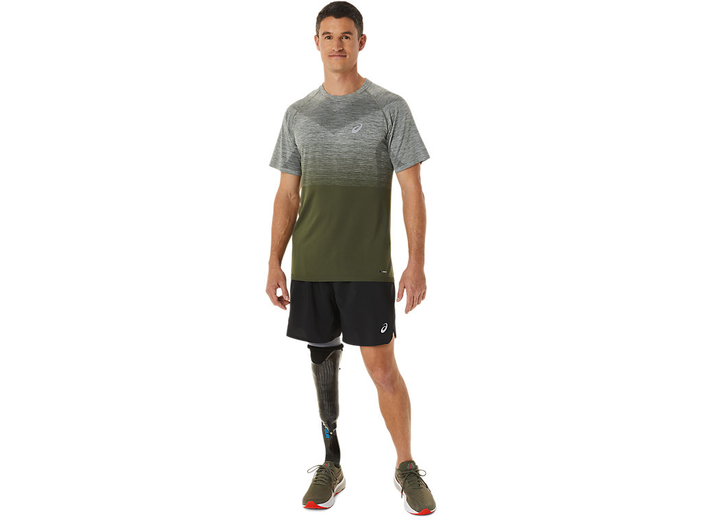 Men's Asics Seamless Sleeve T Shirts Green / Green | 9675-AUKXM