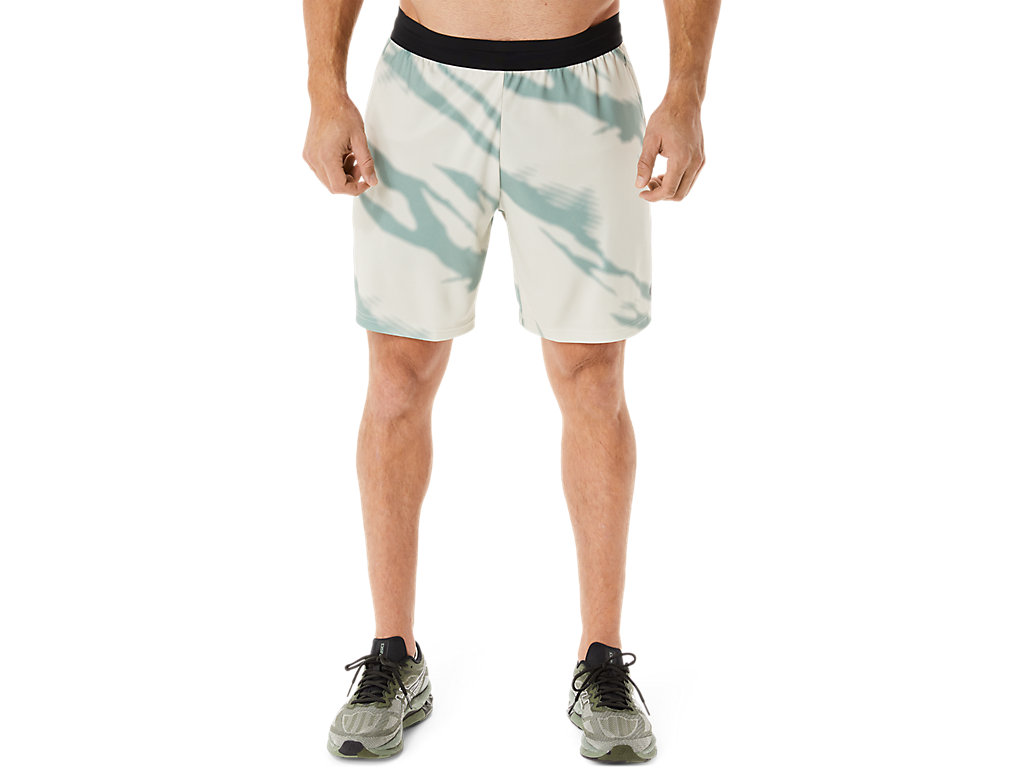 Men\'s Asics Seasonal All Over Prints Shorts Grey / Grey | 0329-ZXVSA