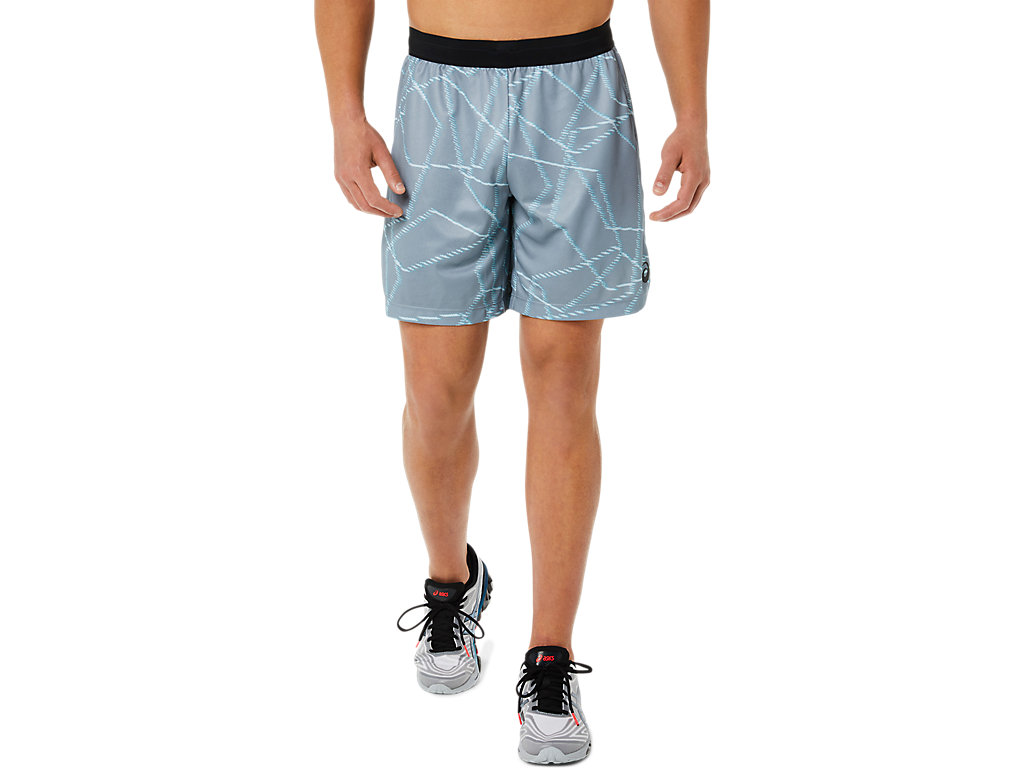 Men\'s Asics Seasonal All Over Prints Shorts Grey | 3945-JKERV