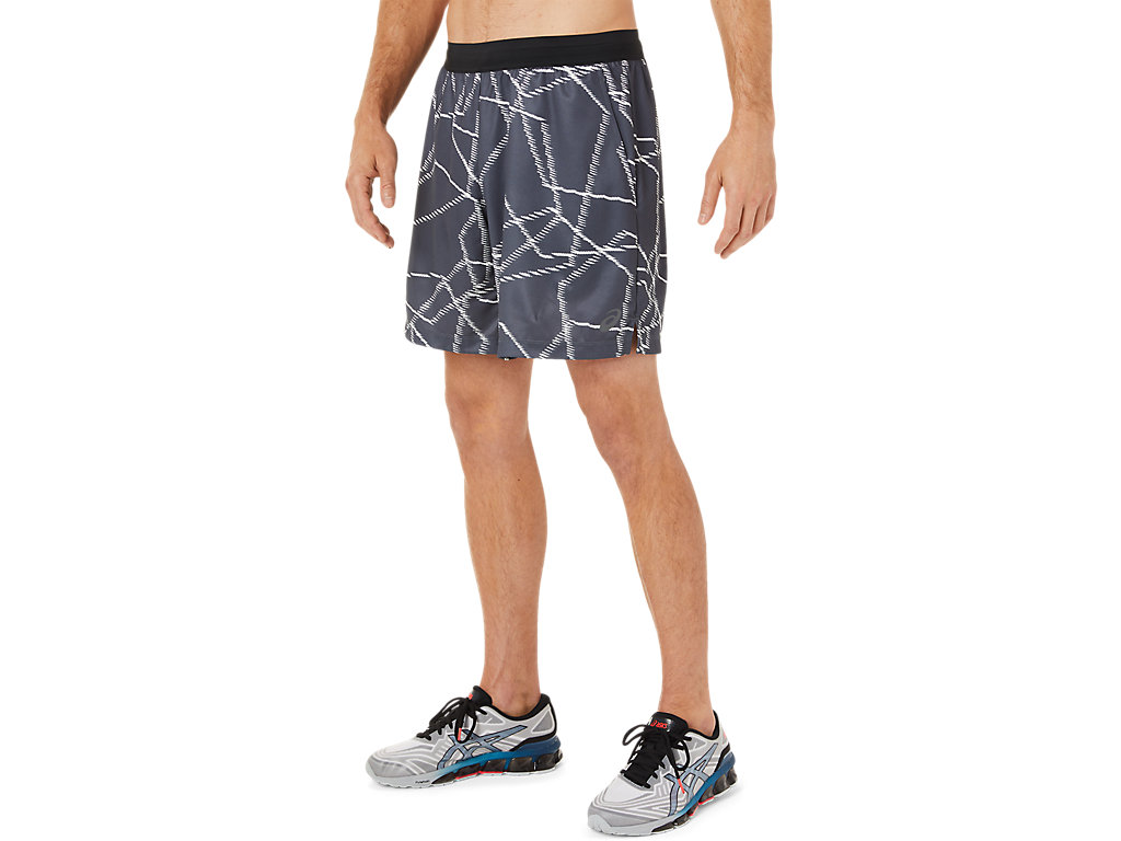 Men's Asics Seasonal All Over Prints Shorts Grey | 5021-VBZME