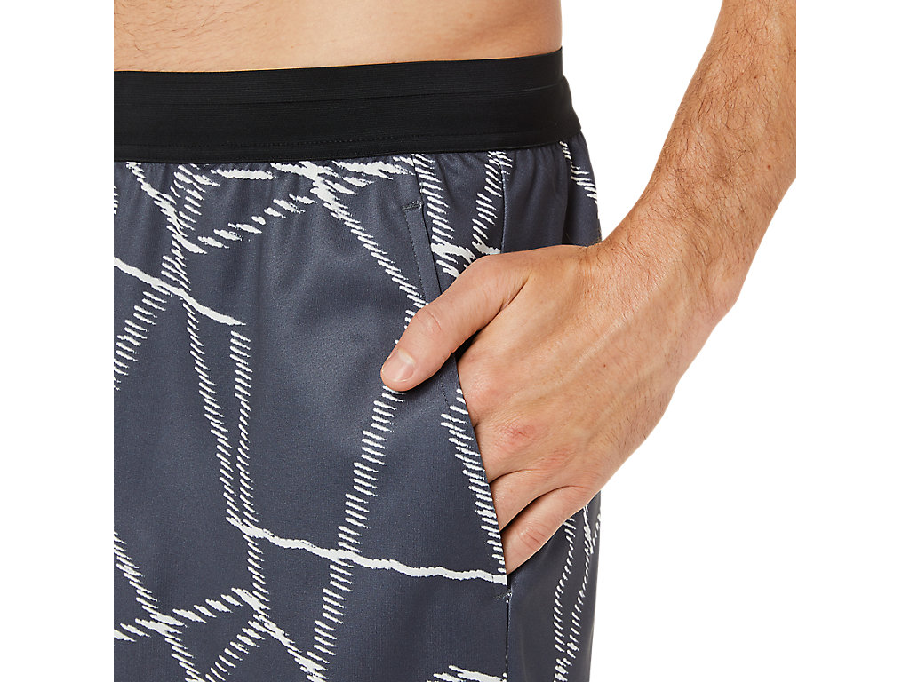 Men's Asics Seasonal All Over Prints Shorts Grey | 5021-VBZME