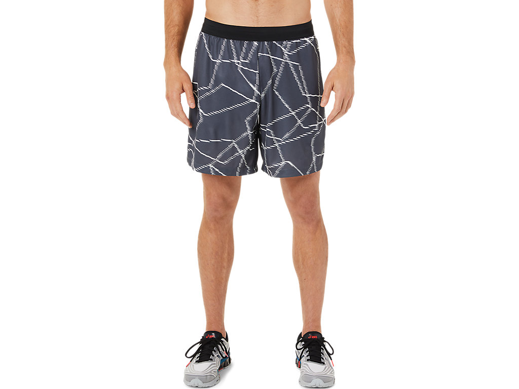 Men\'s Asics Seasonal All Over Prints Shorts Grey | 5021-VBZME