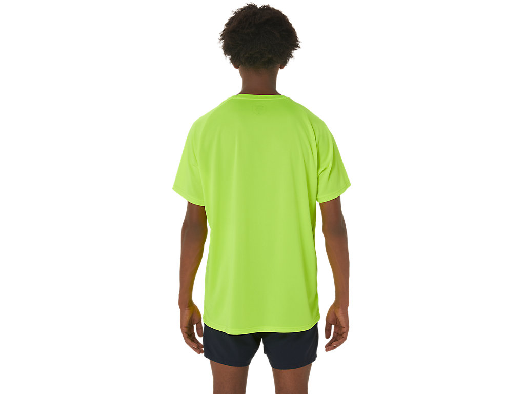 Men's Asics Shoes Graphic Sleeve T Shirts Yellow | 3715-IZCMV