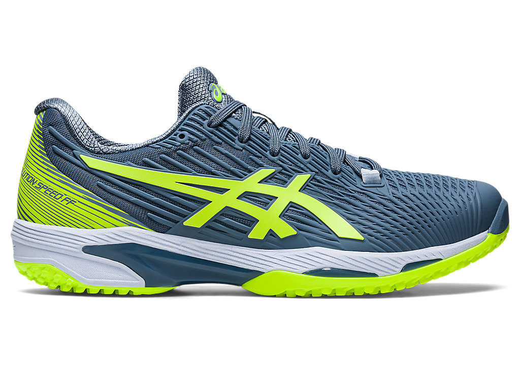 Men\'s Asics Solution Speed Ff 2 Oc Tennis Shoes Grey Blue / Green | 5281-PLEFB