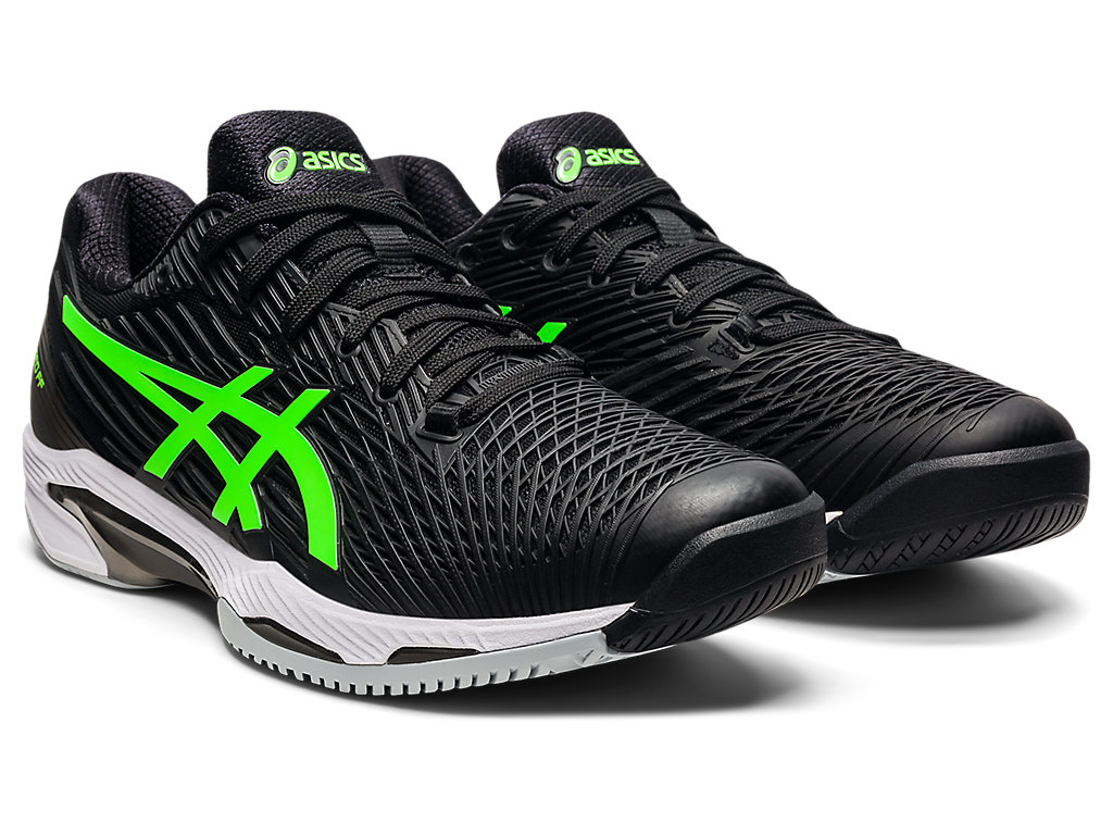 Men's Asics Solution Speed Ff Tennis Shoes Black / Green | 4982-JSZLY