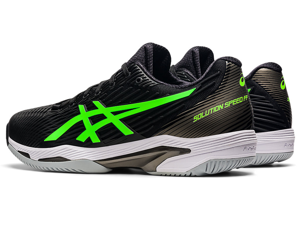 Men's Asics Solution Speed Ff Tennis Shoes Black / Green | 4982-JSZLY