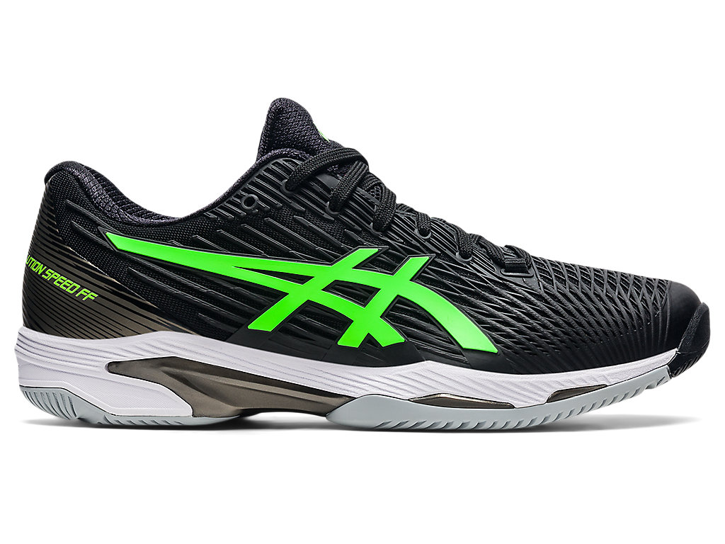 Men\'s Asics Solution Speed Ff Tennis Shoes Black / Green | 4982-JSZLY