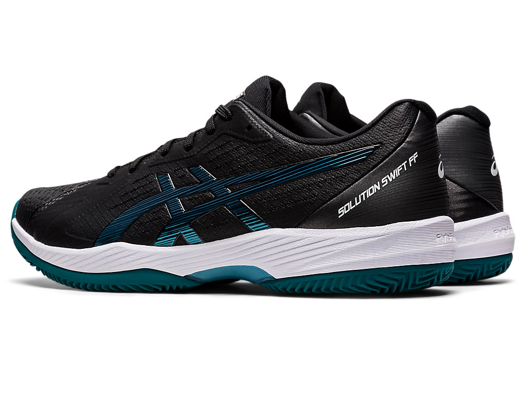 Men's Asics Solution Swift Ff Clay Tennis Shoes Black / Deep Green | 5108-NWQOX