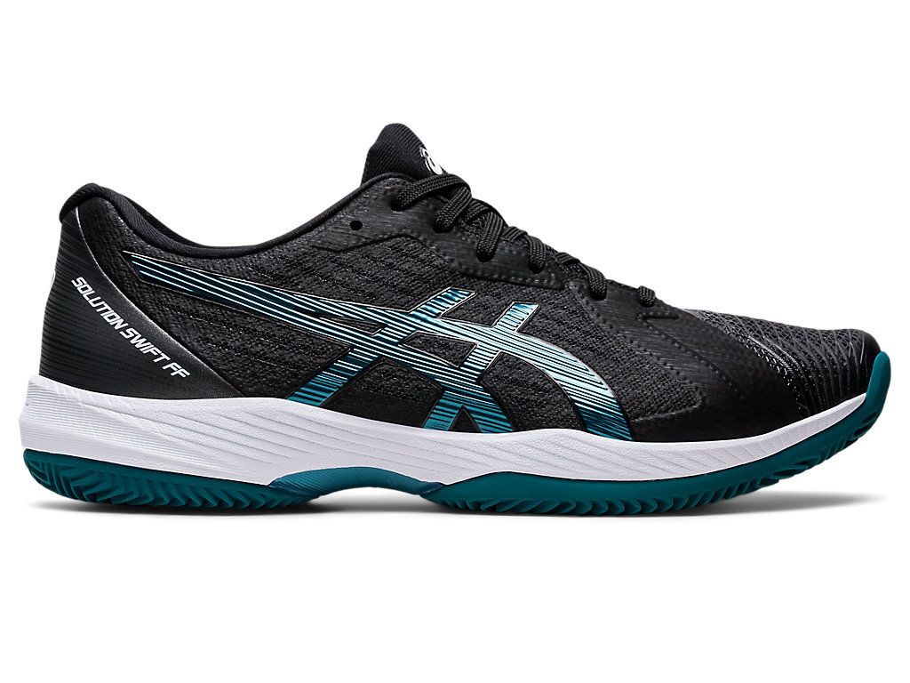 Men\'s Asics Solution Swift Ff Clay Tennis Shoes Black / Deep Green | 5108-NWQOX