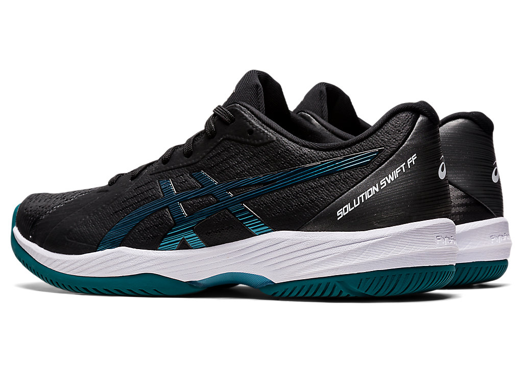 Men's Asics Solution Swift Ff Tennis Shoes Black / Deep Green | 2341-JDAMP