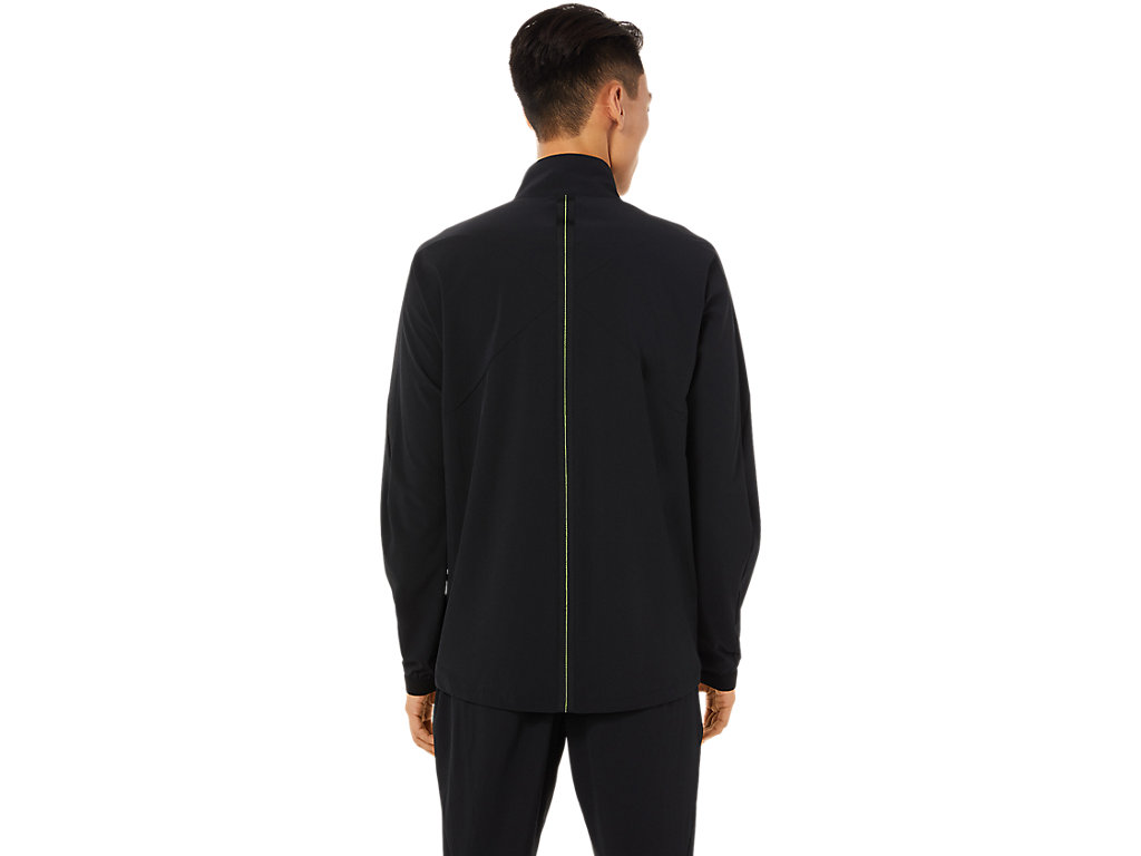 Men's Asics Stretch Woven Jackets Black | 5632-HQFOZ