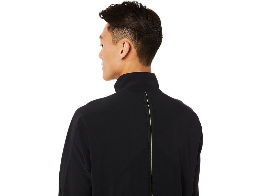 Men's Asics Stretch Woven Jackets Black | 5632-HQFOZ