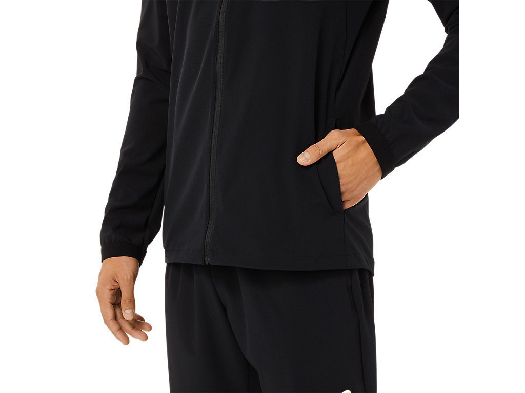 Men's Asics Stretch Woven Jackets Black | 5632-HQFOZ