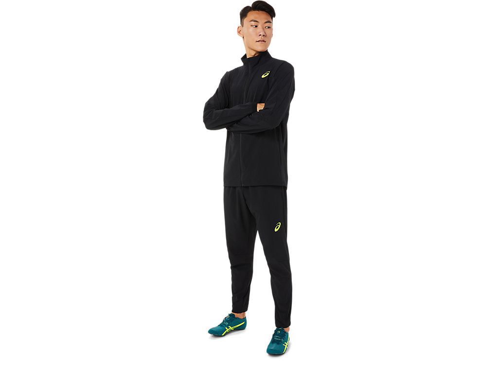 Men's Asics Stretch Woven Jackets Black | 5632-HQFOZ