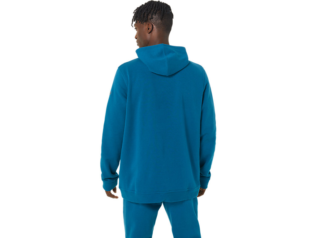 Men's Asics Sunday Fleece Hoodie Deep Turquoise | 2936-VLAMH