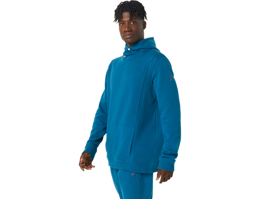 Men's Asics Sunday Fleece Hoodie Deep Turquoise | 2936-VLAMH