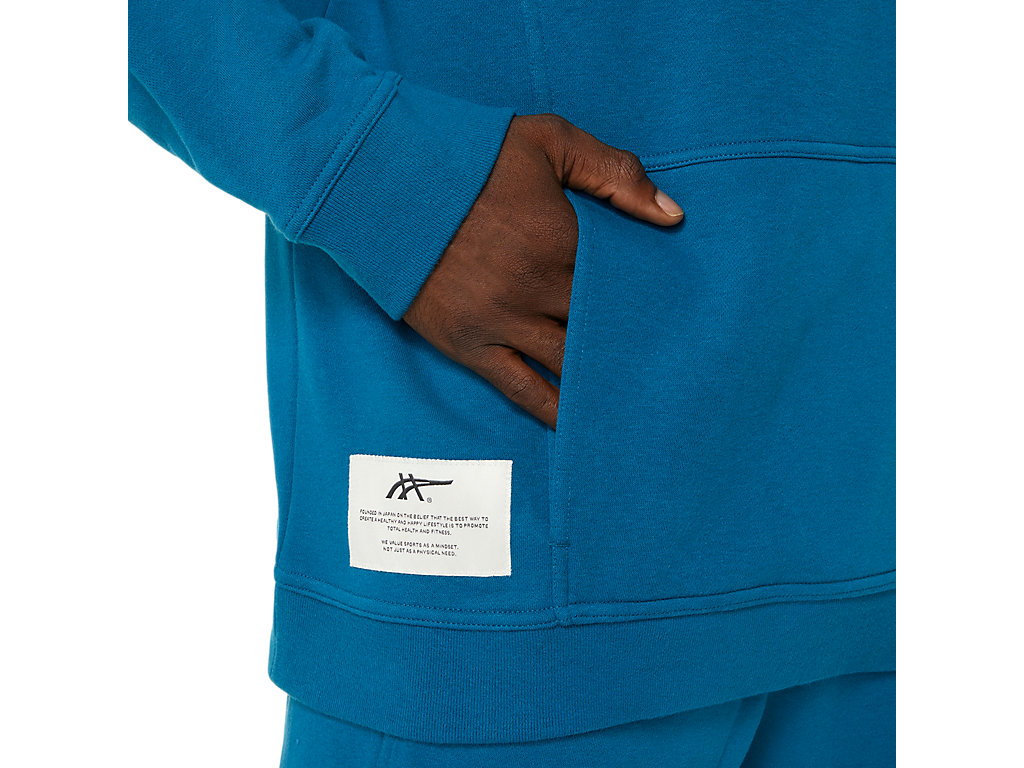 Men's Asics Sunday Fleece Hoodie Deep Turquoise | 2936-VLAMH