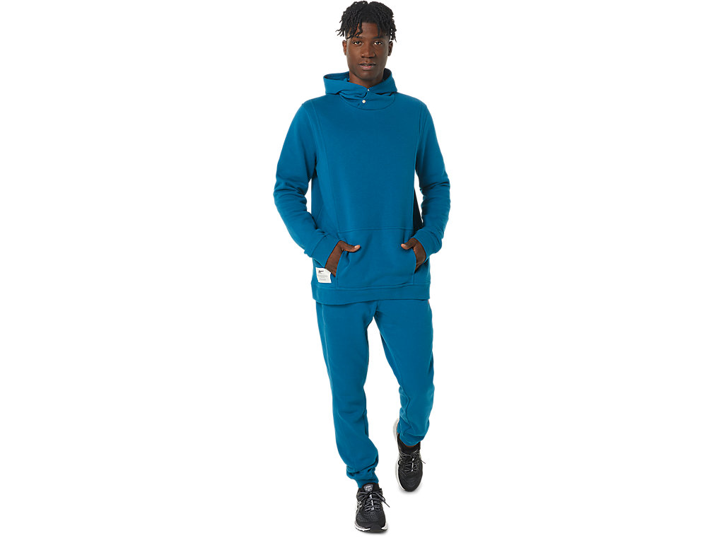 Men's Asics Sunday Fleece Hoodie Deep Turquoise | 2936-VLAMH