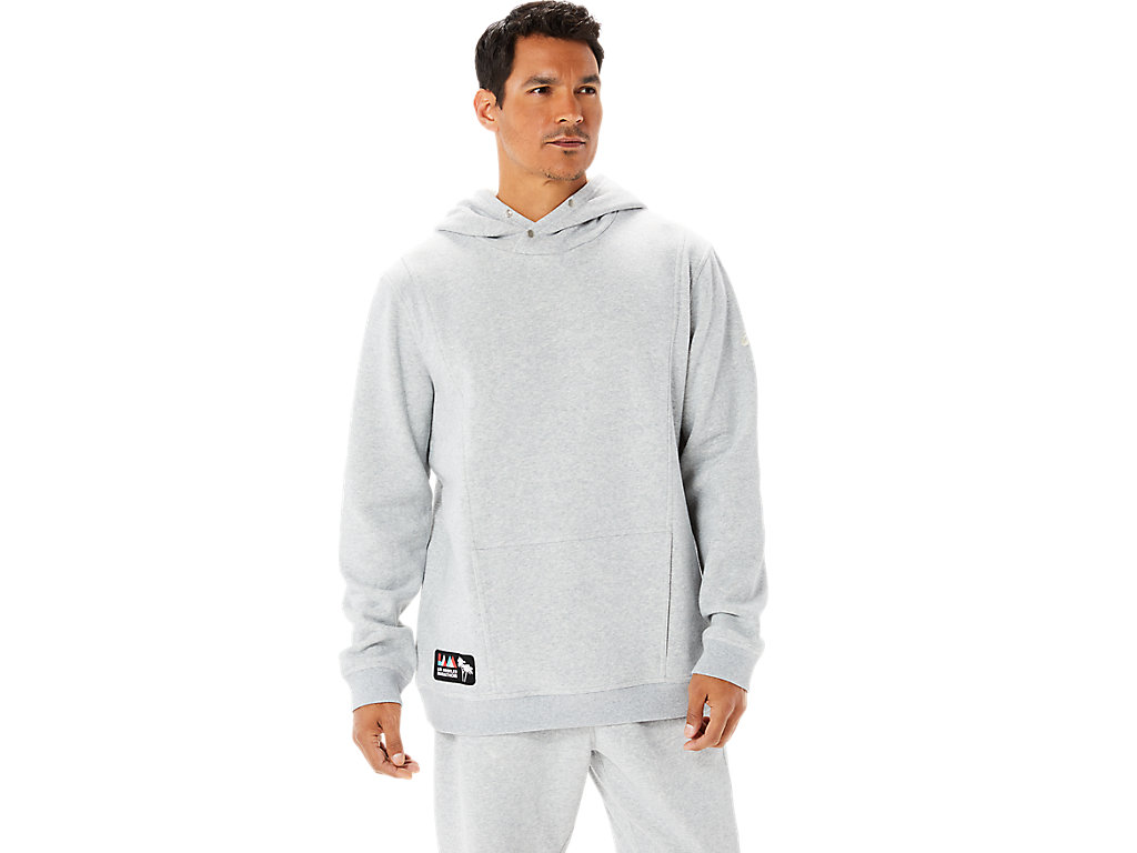 Men\'s Asics Sunday Fleece Lam Hoodie Light Grey | 4097-WSLGZ