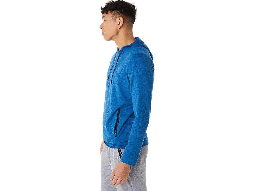 Men's Asics Tech Pullover Hoodie Blue | 5196-OAESD