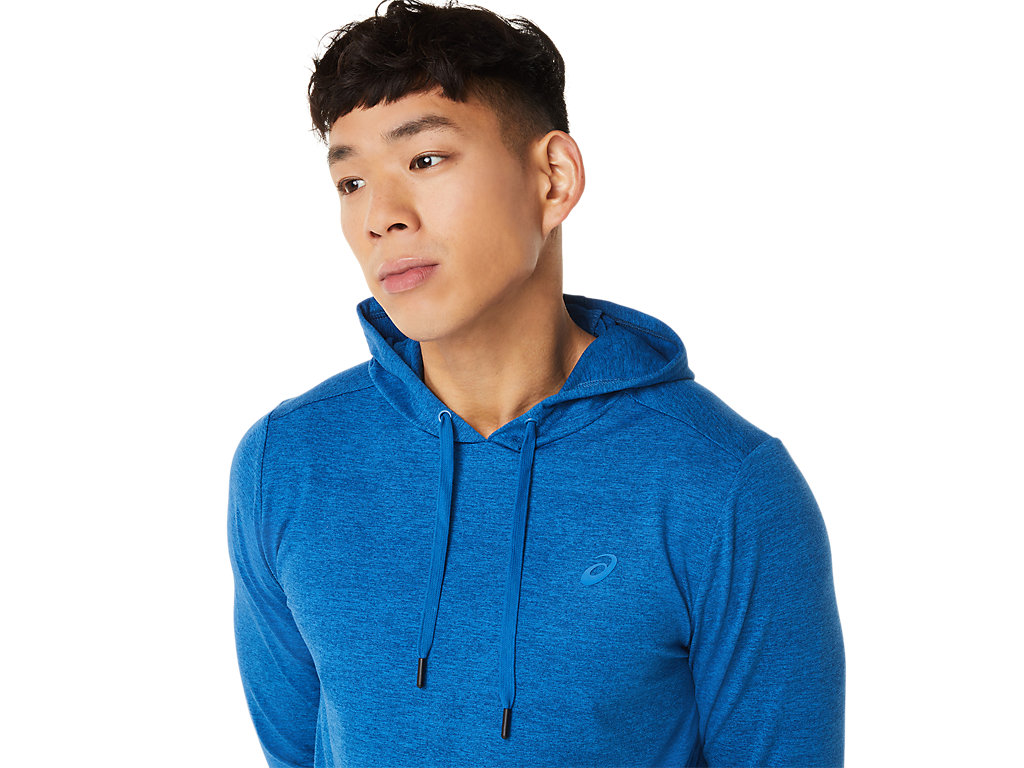 Men's Asics Tech Pullover Hoodie Blue | 5196-OAESD