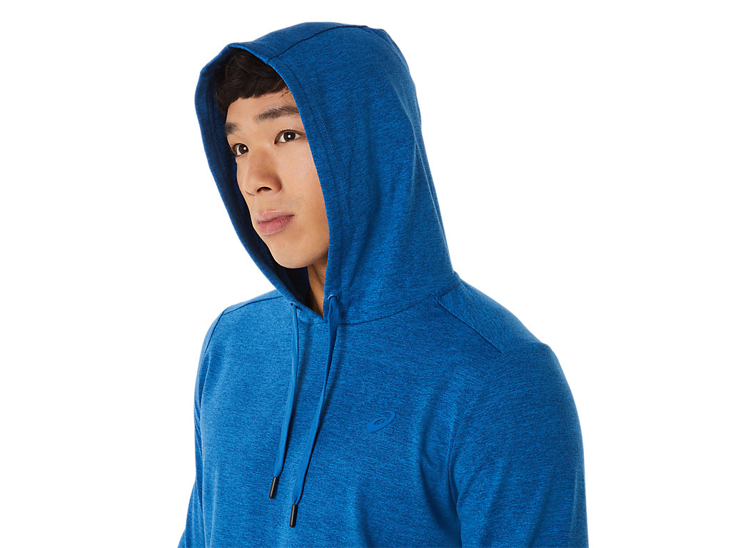 Men's Asics Tech Pullover Hoodie Blue | 5196-OAESD