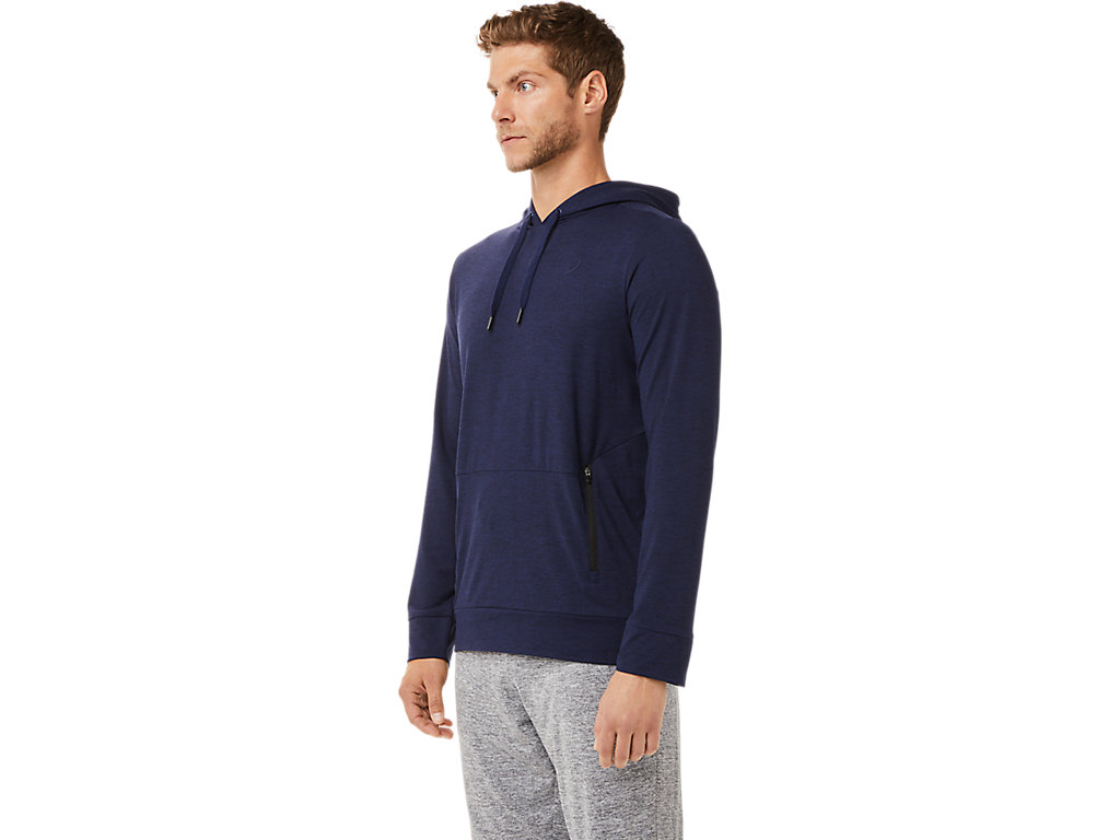 Men's Asics Tech Pullover Hoodie Navy | 6237-HDFVJ