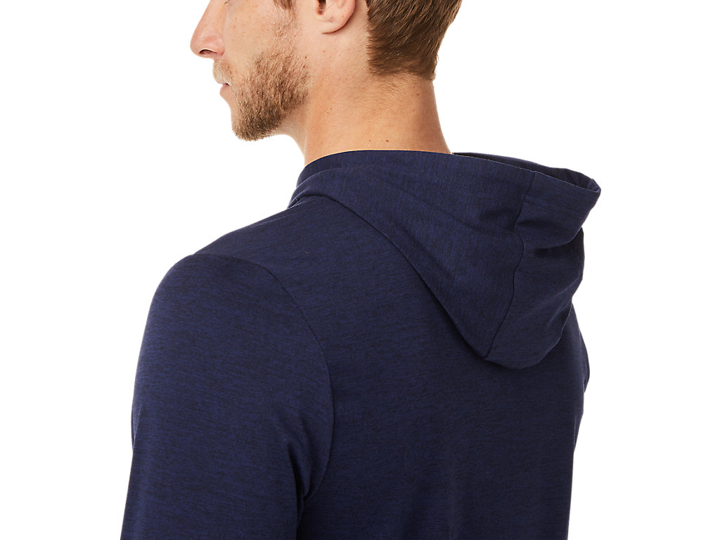 Men's Asics Tech Pullover Hoodie Navy | 6237-HDFVJ