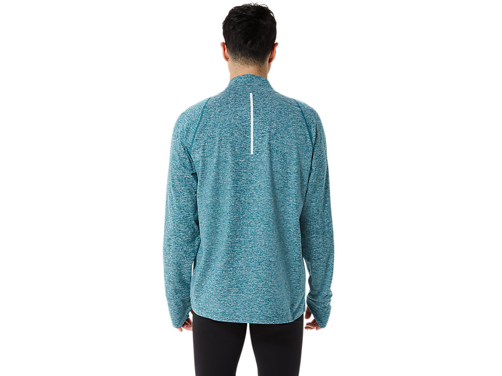 Men's Asics Thermopolis Quarter Zip T Shirts Blue | 5962-BSDIT