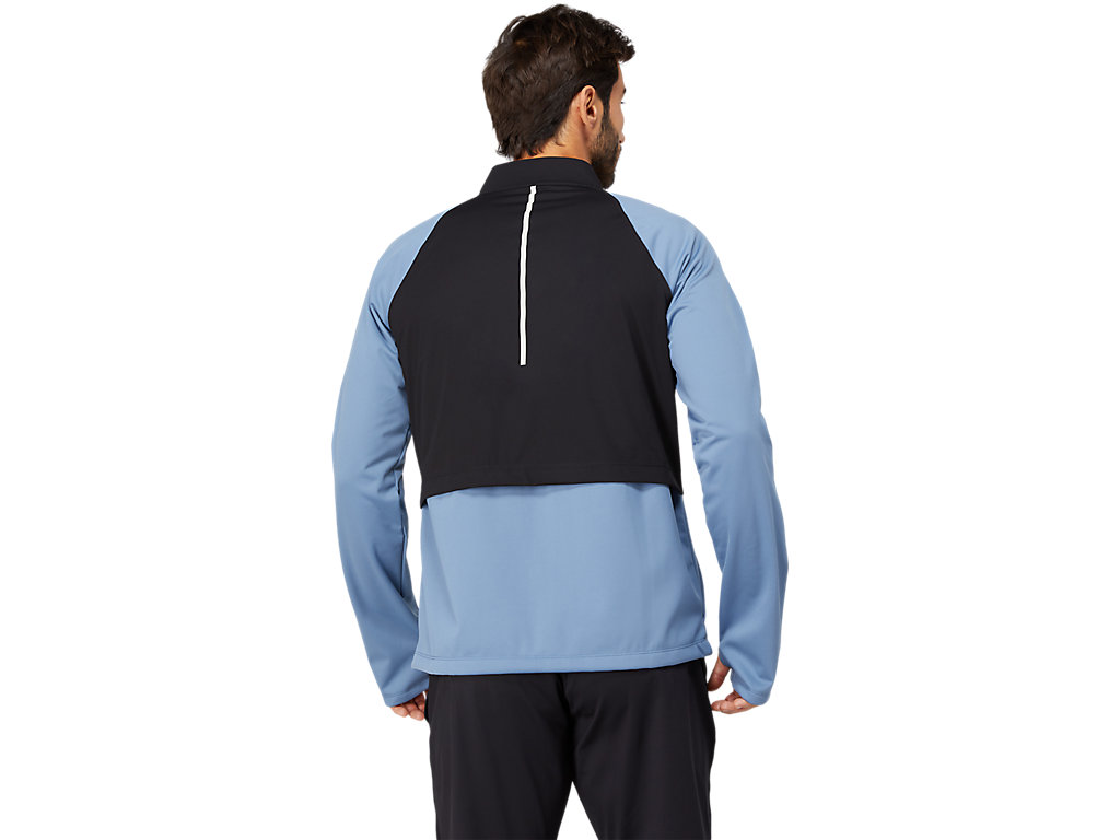 Men's Asics Thermostorm Full Zip Jackets Blue / Black | 6943-DAJFG