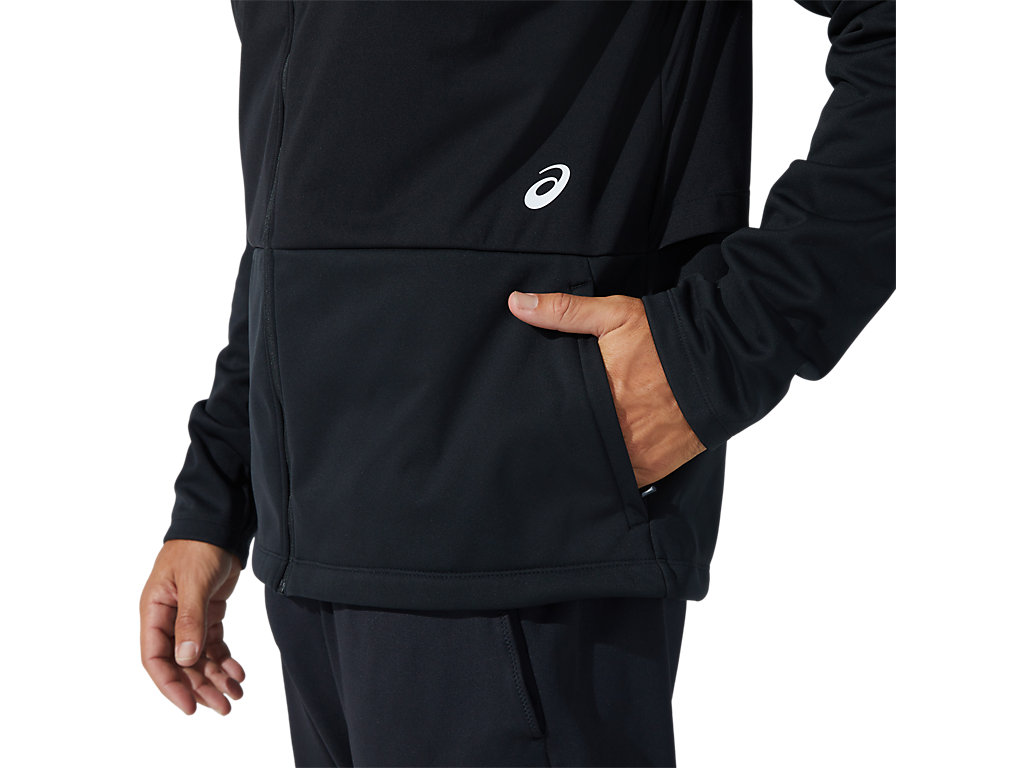 Men's Asics Thermostorm Full Zip Jackets Black / Black | 7831-YPUZQ